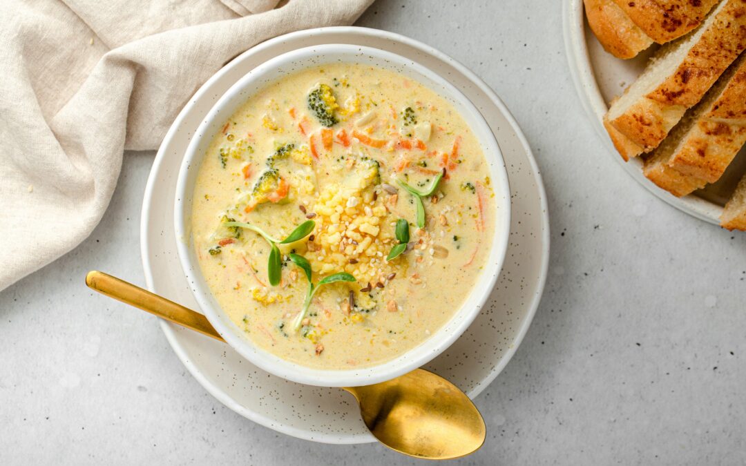 Crème de brocoli au fromage cheddar